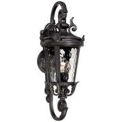 Casa Marseille 19&quot; Black Scroll Arm Traditional Outdoor Wall Light