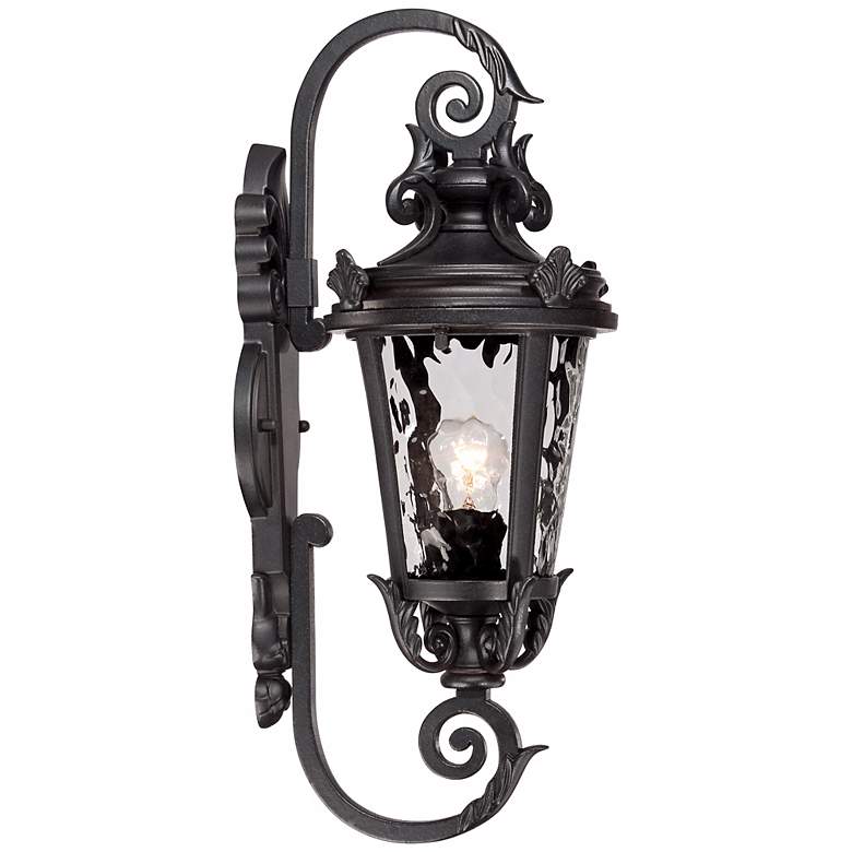 Image 7 Casa Marseille 19 inch Black Scroll Arm Traditional Outdoor Wall Light more views