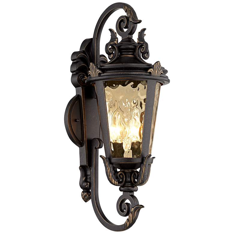 Image 3 Casa Marseille 21 1/2 inch Traditional Scroll Bronze Outdoor Wall Light