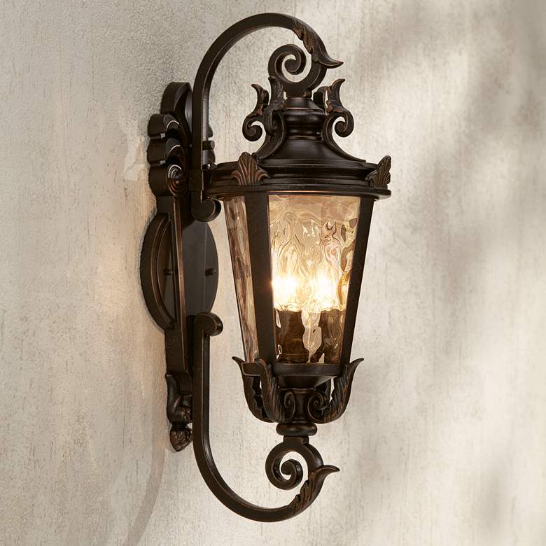 Image 2 Casa Marseille 21 1/2 inch Traditional Scroll Bronze Outdoor Wall Light