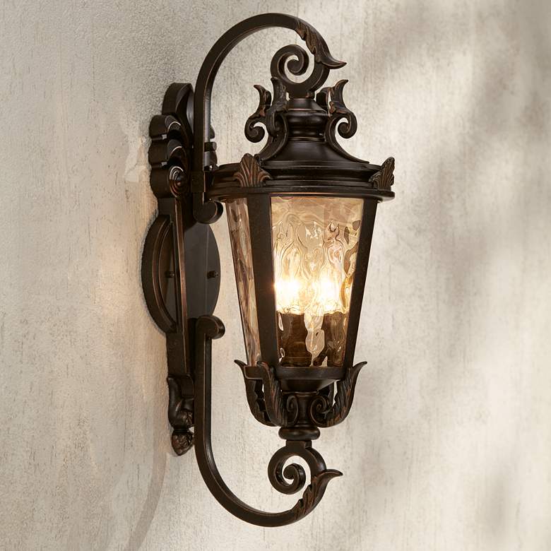 Image 2 Casa Marseille 21 1/2" Traditional Scroll Bronze Outdoor Wall Light