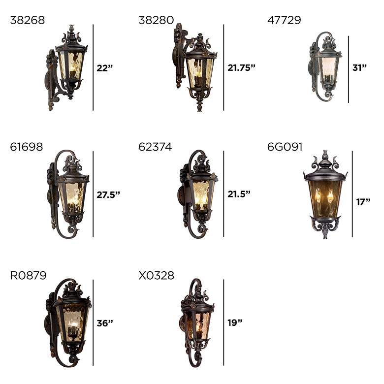 Image 7 Casa Marseille 21 1/2 inch Traditional Scroll Bronze Outdoor Wall Light more views