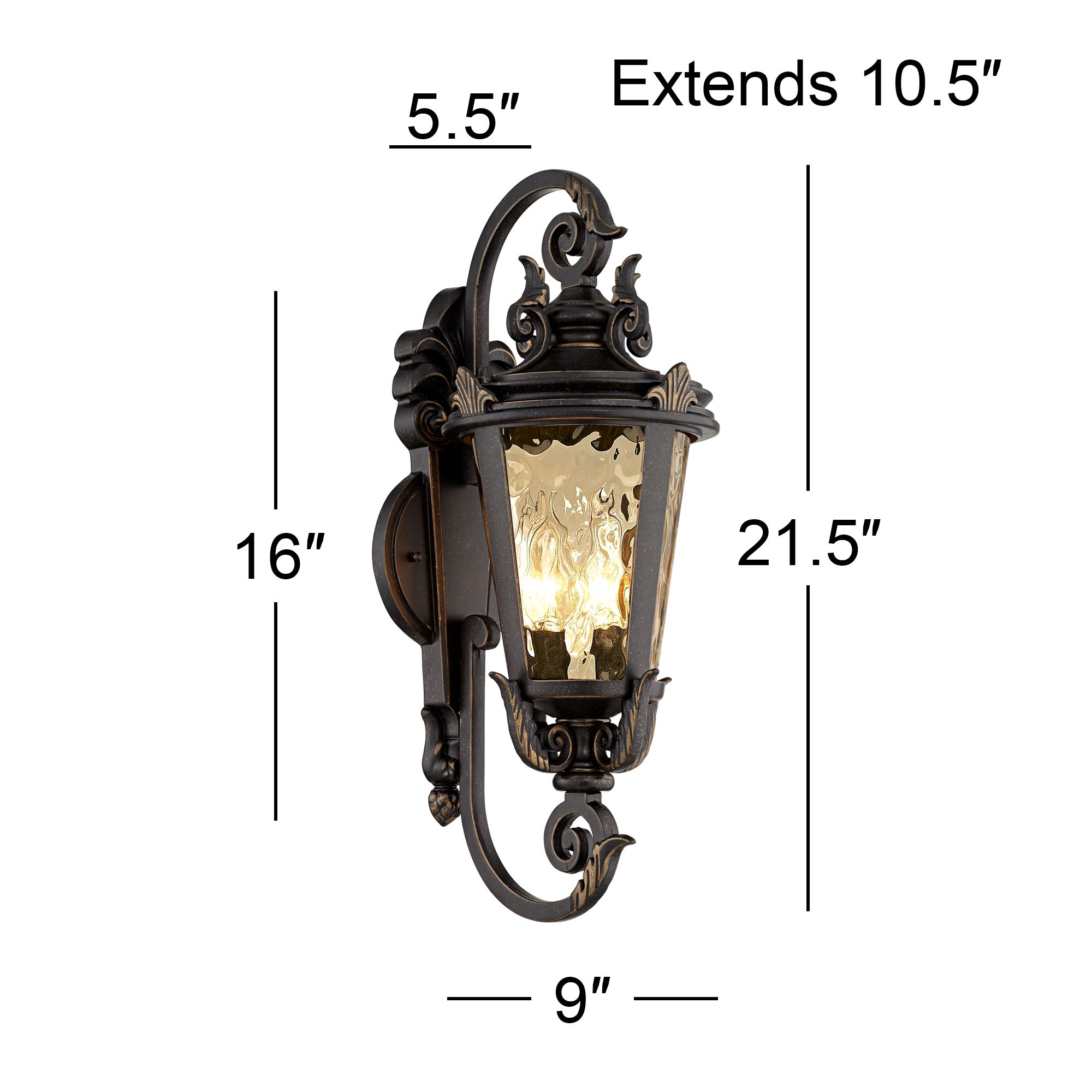 Casa Marseille 21 1/2" Traditional Scroll Bronze Outdoor Wall Light in scene
