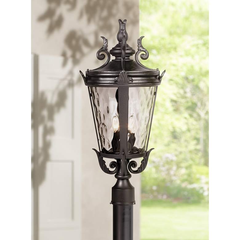 Image 1 Casa Marseille 25 1/2" High Black 4-Light Outdoor Post Light