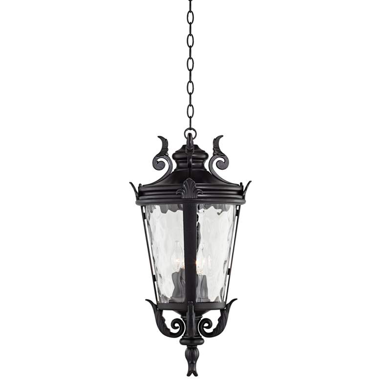 Image 2 Casa Marseille 26 1/4 inch High Black Traditional Outdoor Hanging Light