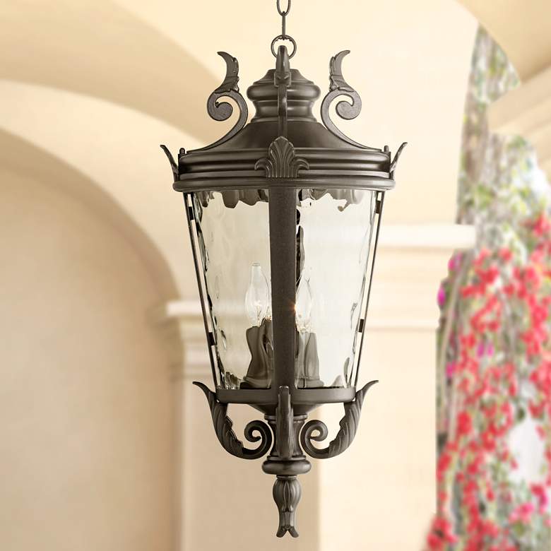 Image 1 Casa Marseille 26 1/4" High Black Traditional Outdoor Hanging Light