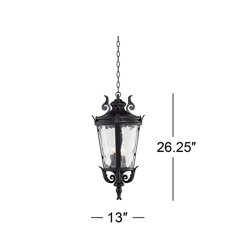 Image 6 Casa Marseille 26 1/4" High Black Traditional Outdoor Hanging Light more views