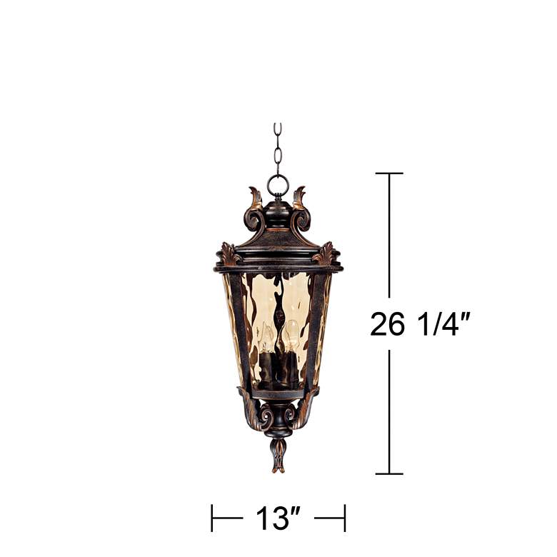 Casa Marseille 26 1/4&quot; High Bronze Traditional Outdoor Hanging Light more views