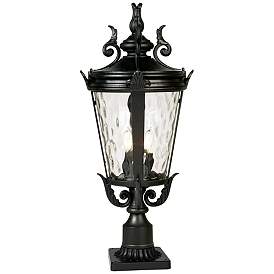 Image2 of Casa Marseille 27" High Black Post Light with Pier Mount Adapter