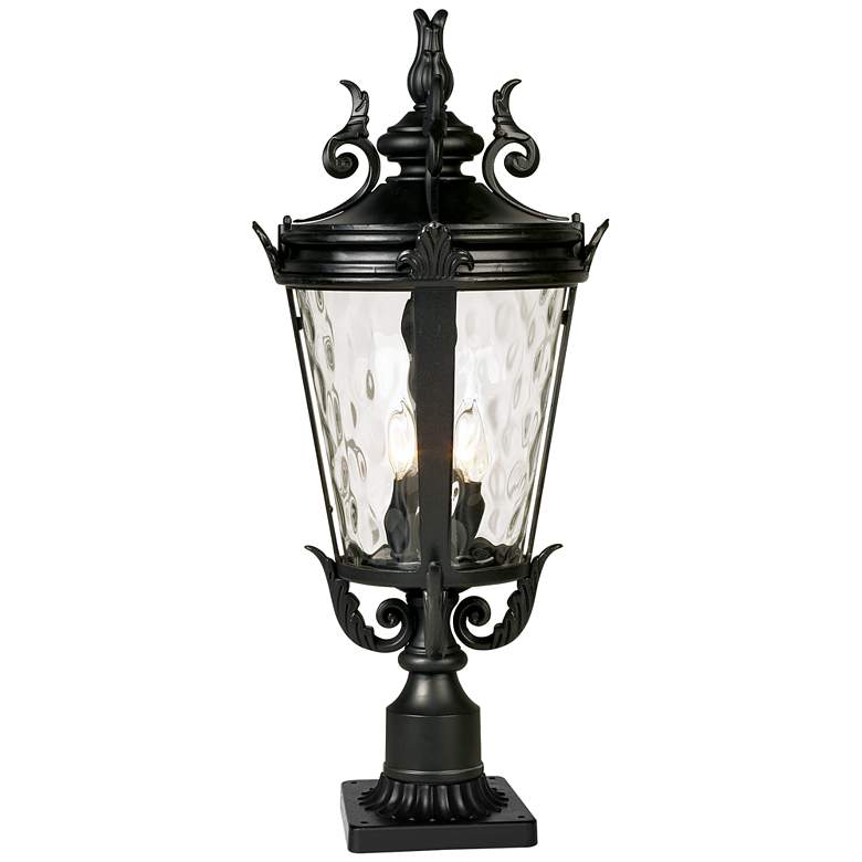 Image 2 Casa Marseille 27" High Black Post Light with Pier Mount Adapter