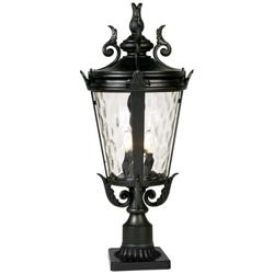 Casa Marseille 27" High Black Post Light with Pier Mount Adapter