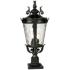 Casa Marseille 27" High Black Post Light with Pier Mount Adapter