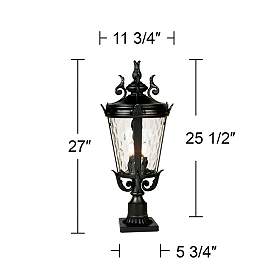 Image5 of Casa Marseille 27" High Black Post Light with Pier Mount Adapter more views