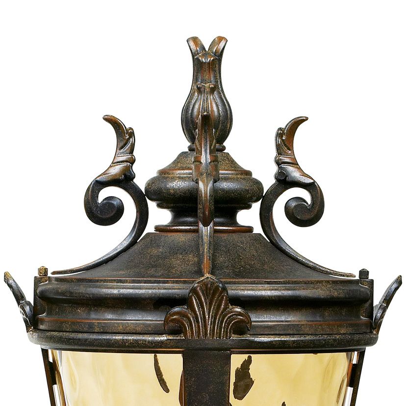 Casa Marseille 27" High Bronze Post Light with Pier Mount Adapter in scene