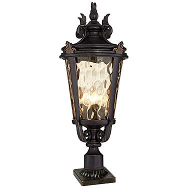 Casa Marseille 29 3/4" Bronze Outdoor Post Light with Pier Mount