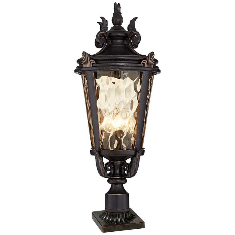 Image 1 Casa Marseille 29 3/4" Bronze Outdoor Post Light with Pier Mount