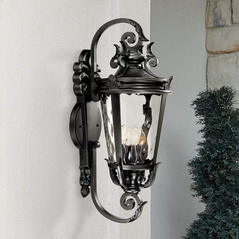 Image 2 Casa Marseille 31" High Black Traditional Large Outdoor Wall Light