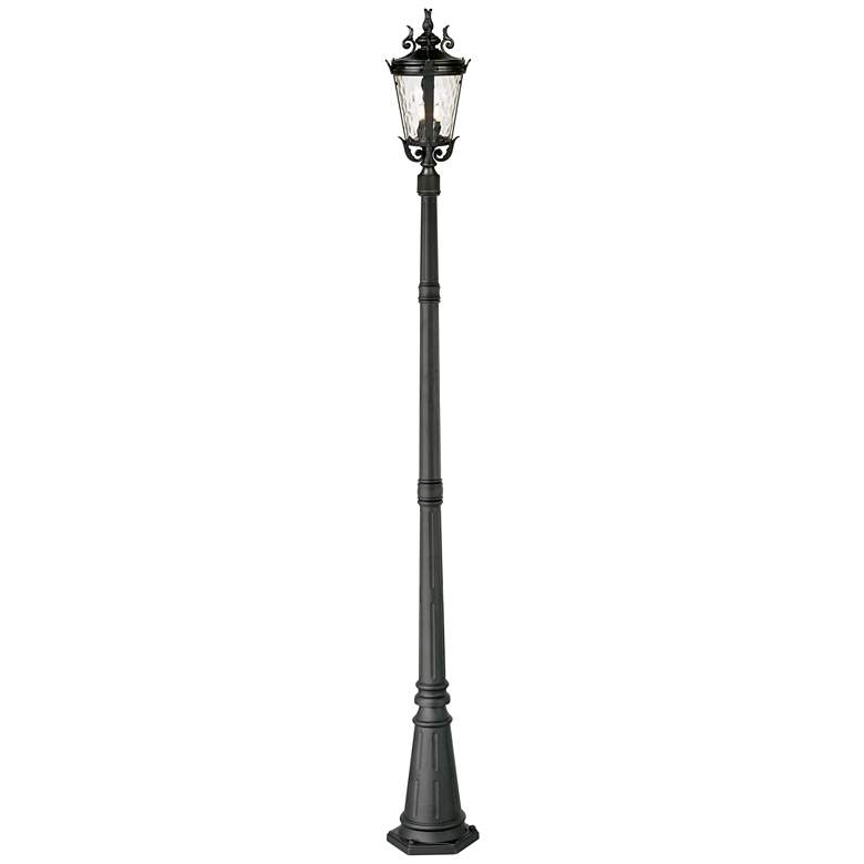 Image 1 Casa Marseille 99 3/4 inch High Black Post Light with Flat Base Pole