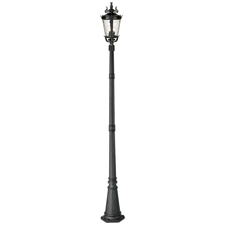 Image 1 Casa Marseille 99 3/4" High Black Post Light with Flat Base Pole