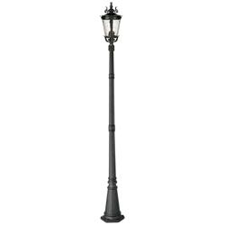 Casa Marseille 99 3/4" High Black Post Light with Flat Base Pole