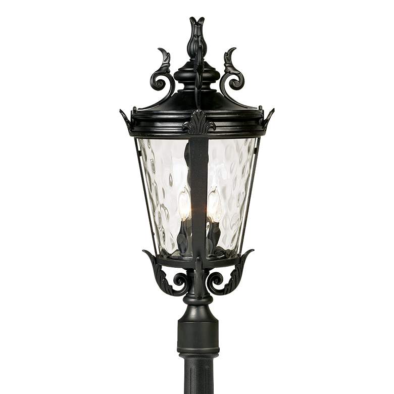 Image 2 Casa Marseille 99 3/4" High Black Post Light with Flat Base Pole more views