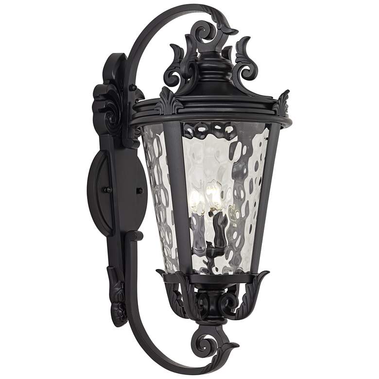 Image 2 Casa Marseille Black 36 inch High Large Outdoor Wall Light