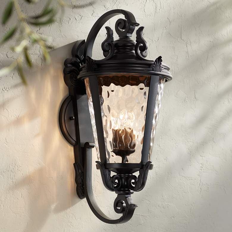 Image 1 Casa Marseille Black 36 inch High Large Outdoor Wall Light