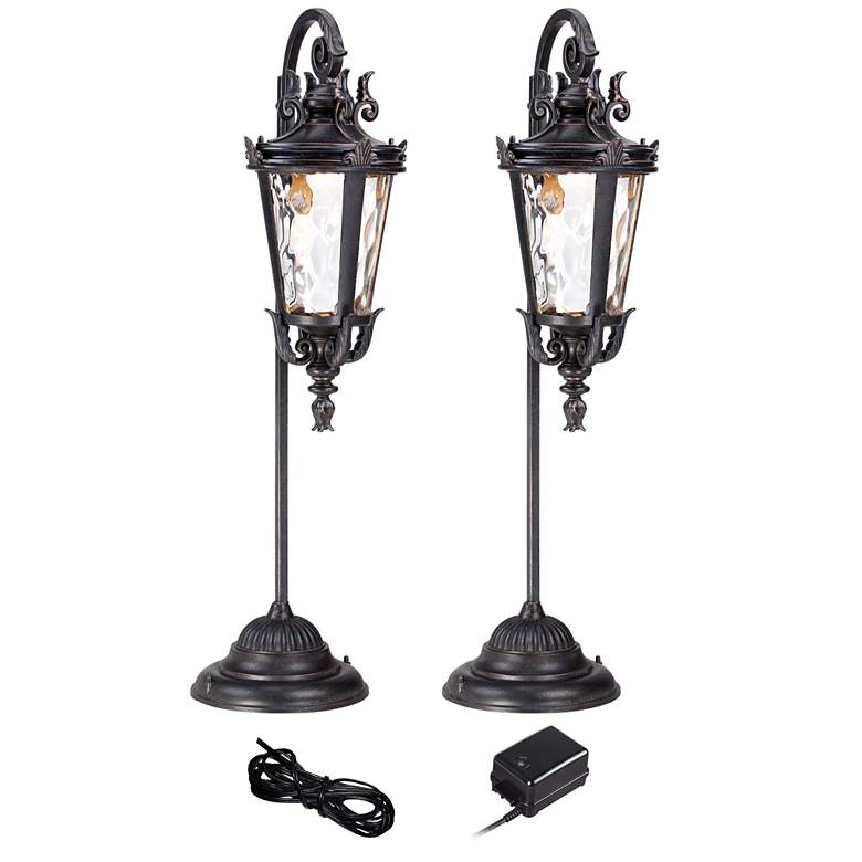 Image 1 Casa Marseille Bronze 4-Piece LED Landscape Path Light Set