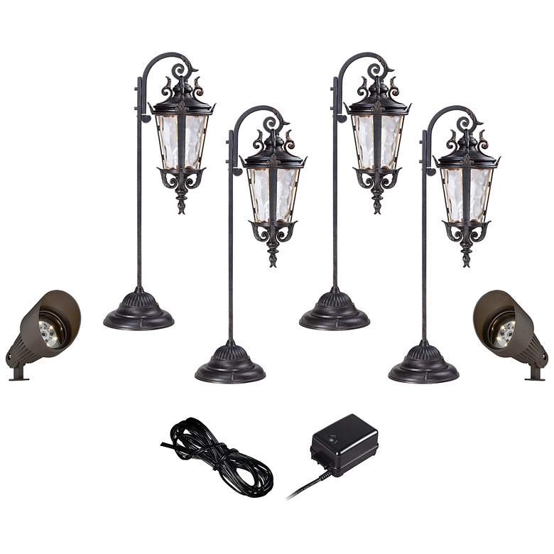 Image 1 Casa Marseille Bronze 8-Piece LED Landscape Light Kit