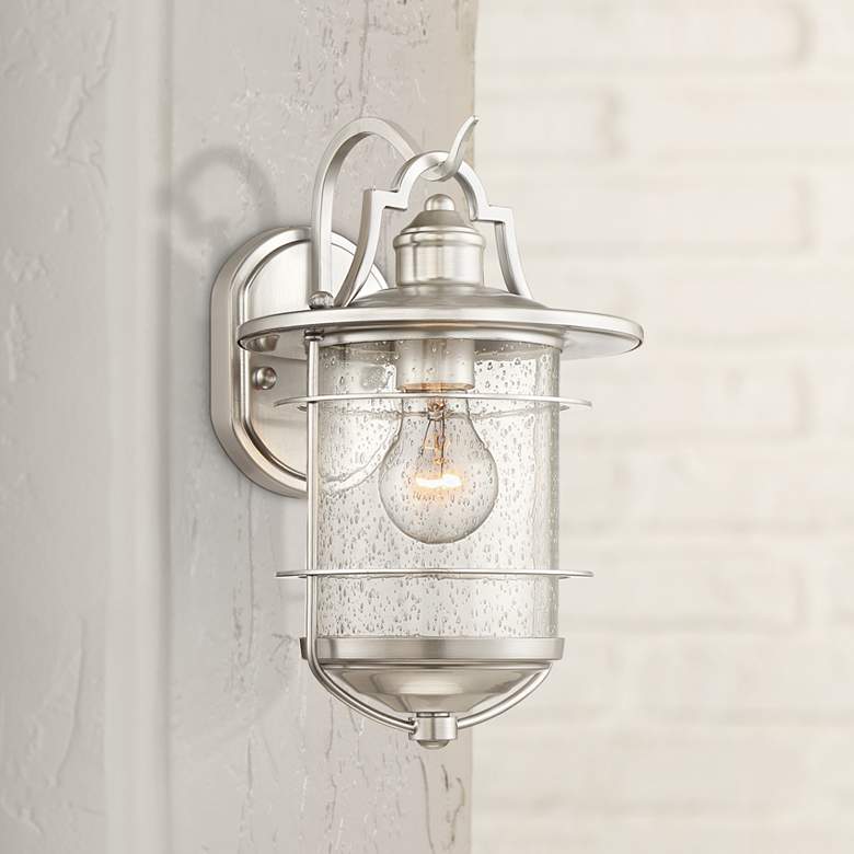 Image 1 Casa Mirada 12" High Brushed Nickel Outdoor Wall Light