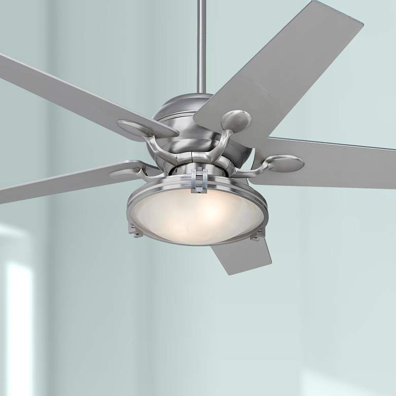 Image 1 Casa Optima&#8482; Brushed Steel Ceiling Fan with Light Kit