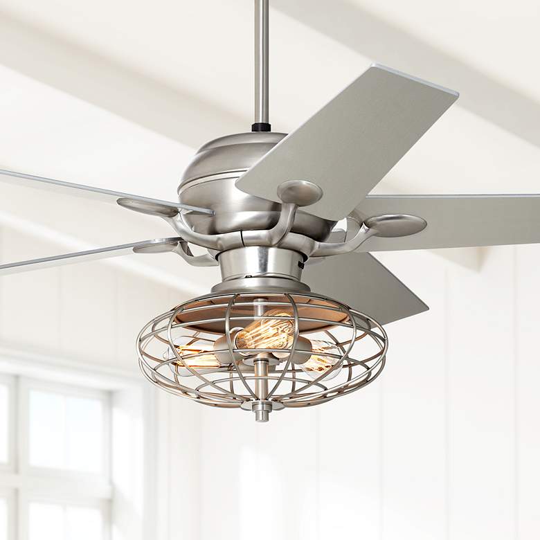 Image 1 Casa Optima™ Industrial Brushed Steel Ceiling Fan