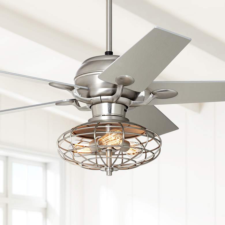 Image 1 Casa Optima&#8482; Industrial Brushed Steel Ceiling Fan