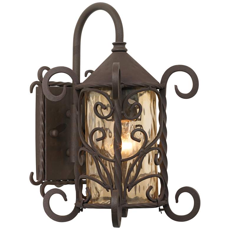 Image 2 Casa Seville 13 1/4 inch High Iron Scroll Traditional Outdoor Wall Light