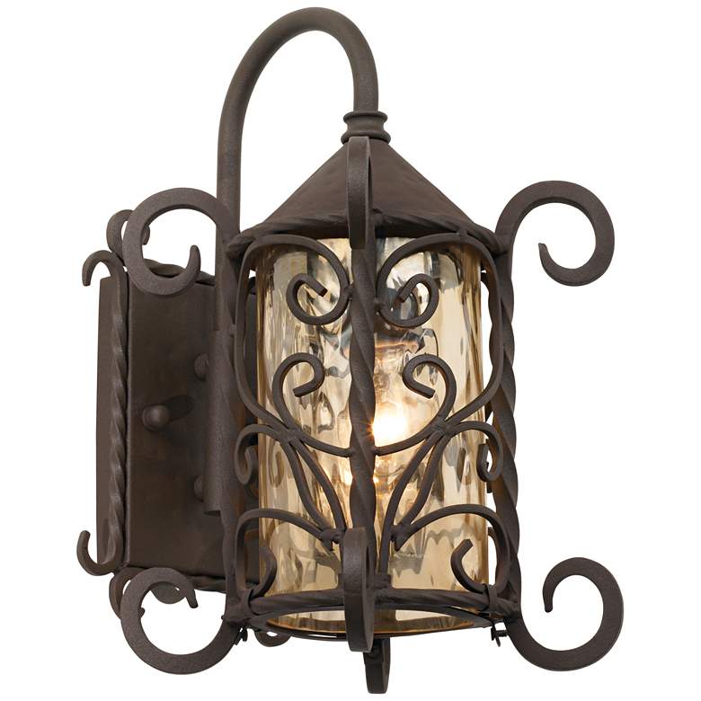 Image 6 Casa Seville 13 1/4 inch High Iron Scroll Traditional Outdoor Wall Light more views