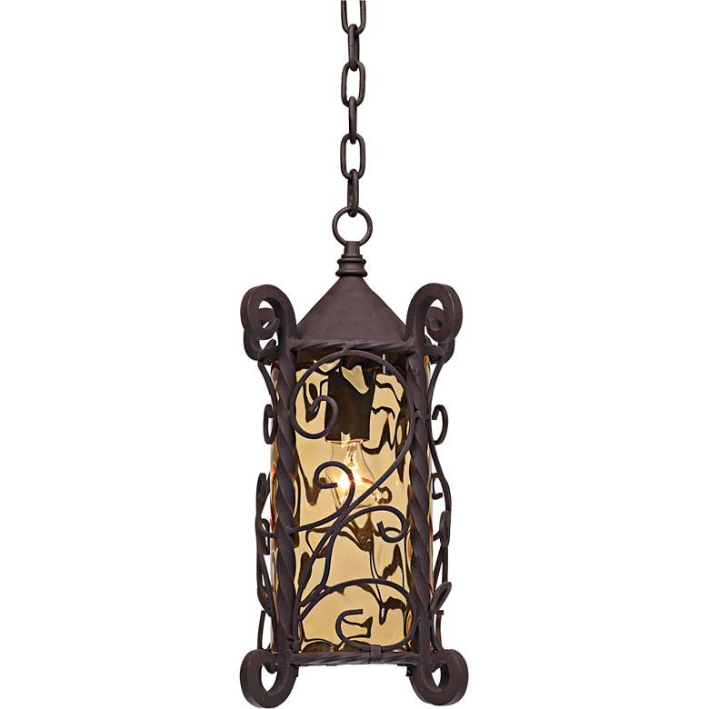 Image 3 Casa Seville 15 inch High Walnut Scroll Outdoor Hanging Light