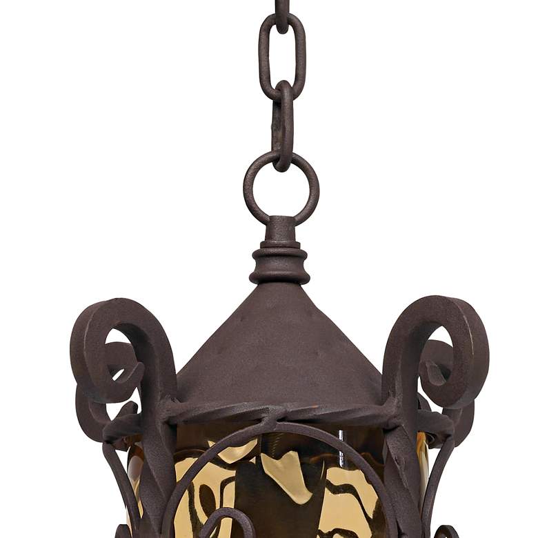 Image 4 Casa Seville 15 inch High Walnut Scroll Outdoor Hanging Light more views