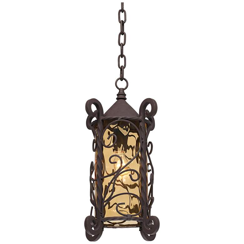 Image 6 Casa Seville 15 inch High Walnut Scroll Outdoor Hanging Light more views