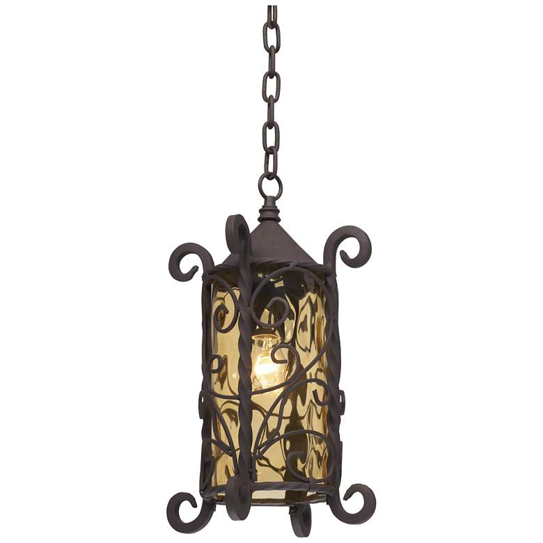 Image 7 Casa Seville 15" High Walnut Scroll Outdoor Hanging Light more views
