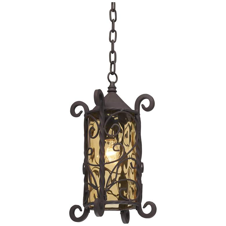 Image 7 Casa Seville 15 inch High Walnut Scroll Outdoor Hanging Light more views