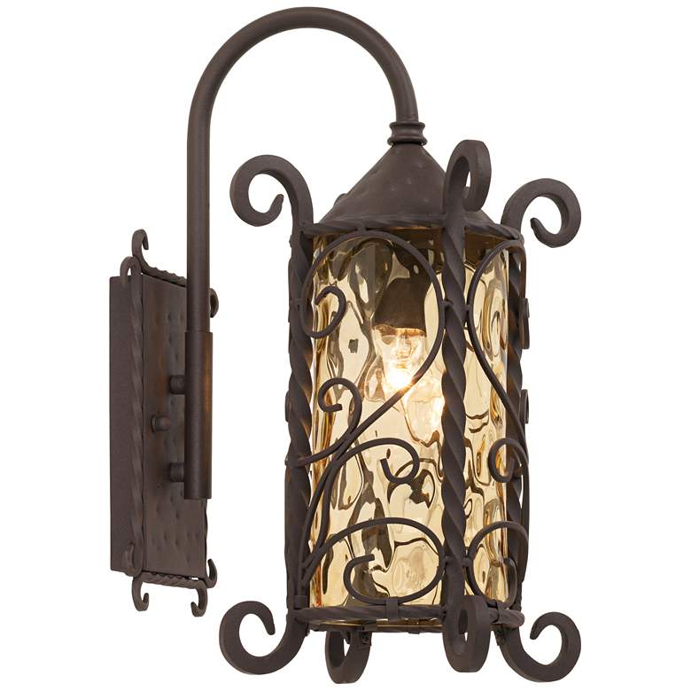 Image 2 Casa Seville 18 1/2 inch High Iron Scroll Outdoor Wall Light