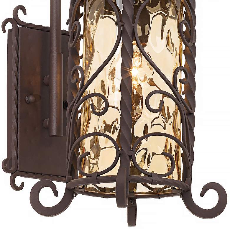 Image 3 Casa Seville 18 1/2 inch High Iron Scroll Outdoor Wall Light more views