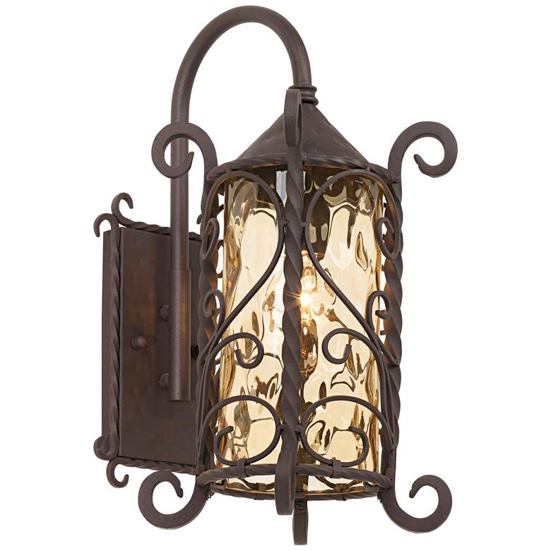Image 7 Casa Seville 18 1/2 inch High Iron Scroll Outdoor Wall Light more views