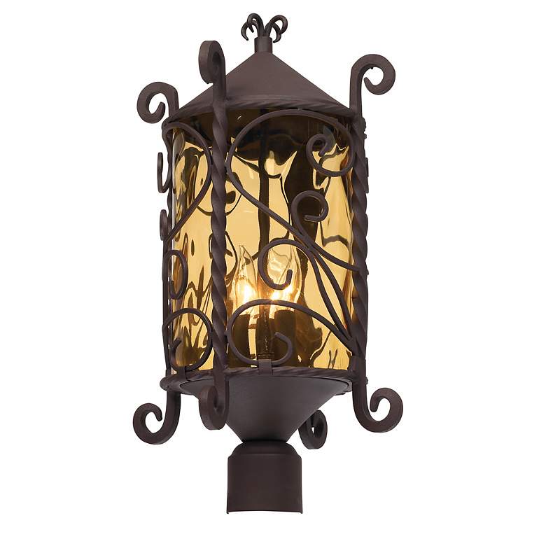 Image 4 Casa Seville 23 1/2 inch High Iron Scroll Outdoor Post Light more views