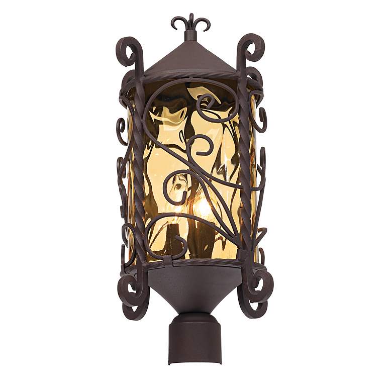 Image 5 Casa Seville 23 1/2 inch High Iron Scroll Outdoor Post Light more views