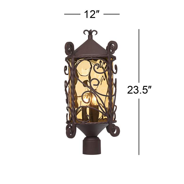 Image 6 Casa Seville 23 1/2 inch High Iron Scroll Outdoor Post Light more views