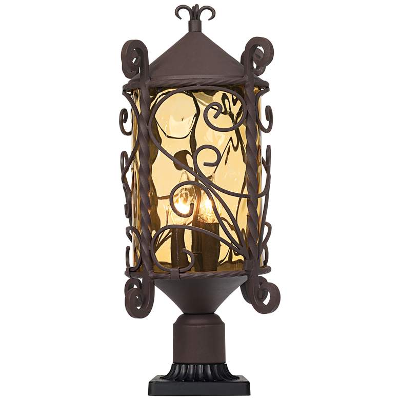 Image 1 Casa Seville 23 1/2 inch Traditional Iron Scroll Outdoor Pier Mount Light
