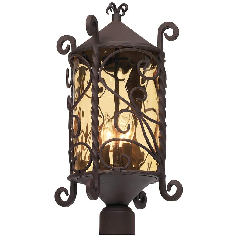 Image 2 Casa Seville 23 1/2" Traditional Iron Scroll Outdoor Pier Mount Light more views