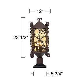 Image3 of Casa Seville 23 1/2" Traditional Iron Scroll Outdoor Pier Mount Light more views