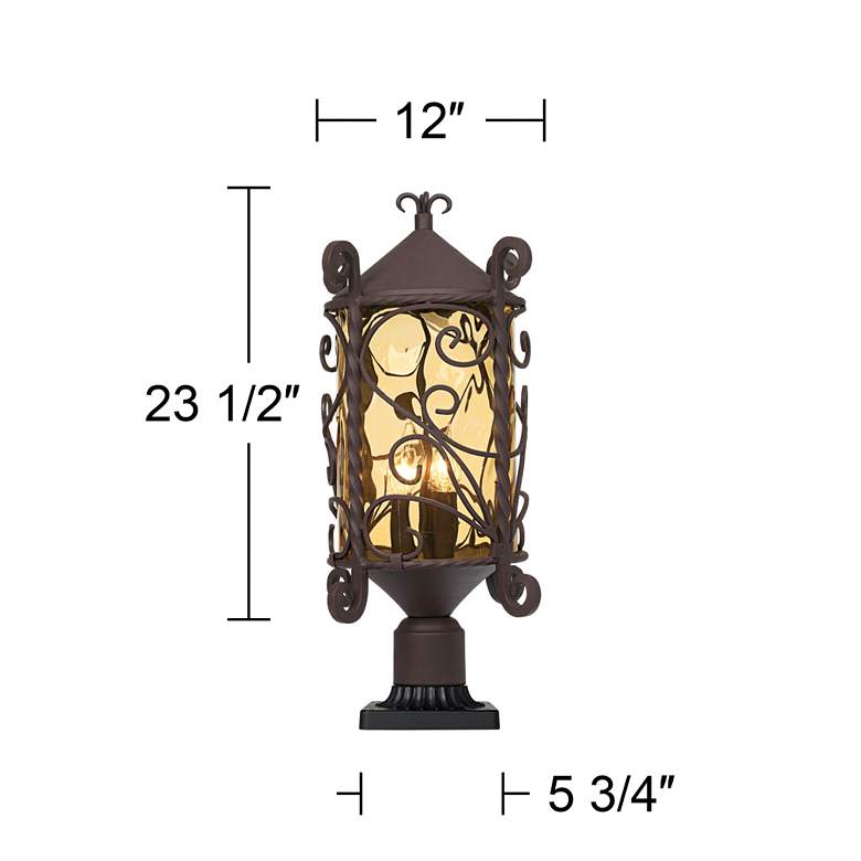 Image 3 Casa Seville 23 1/2 inch Traditional Iron Scroll Outdoor Pier Mount Light more views
